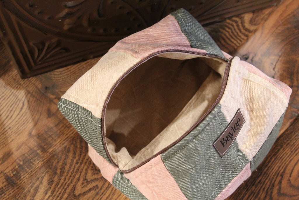 Color Block Patch Work Pouch