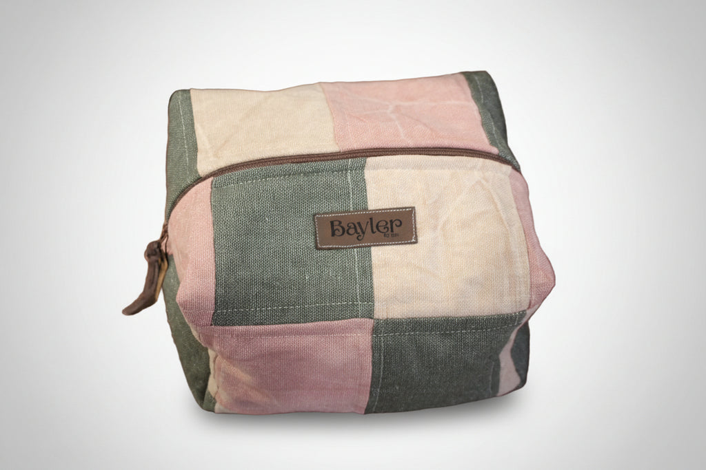 Color Block Patch Work Pouch