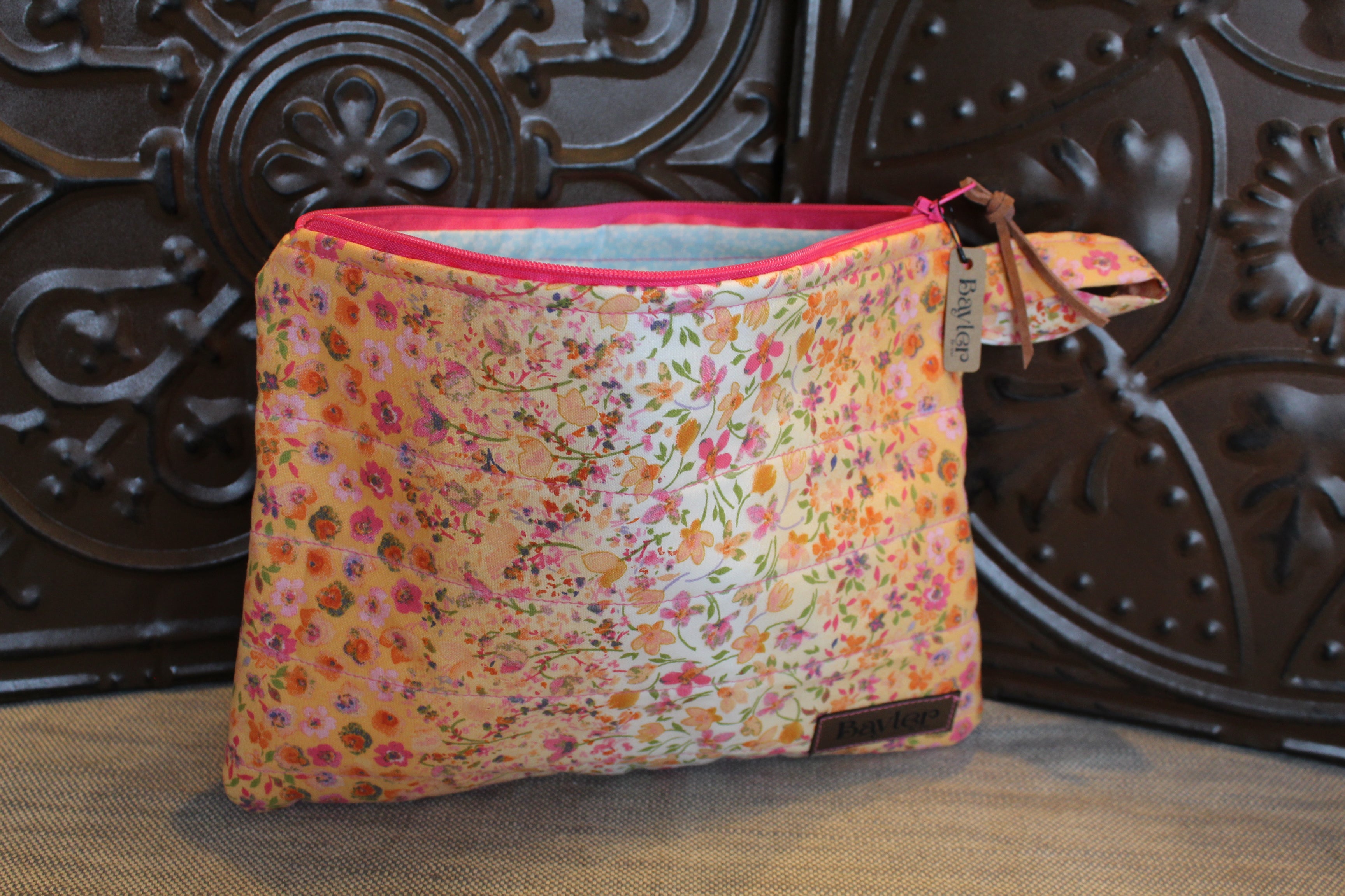 Summer Lilly Flat Zip Bag