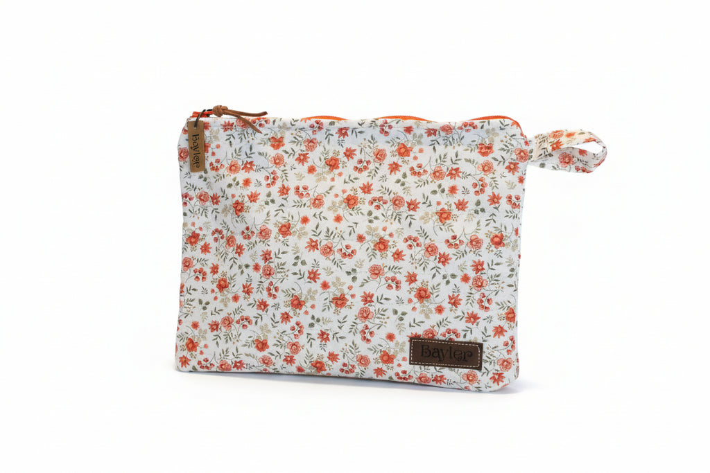 Blazing Flower Flat Zip Bag