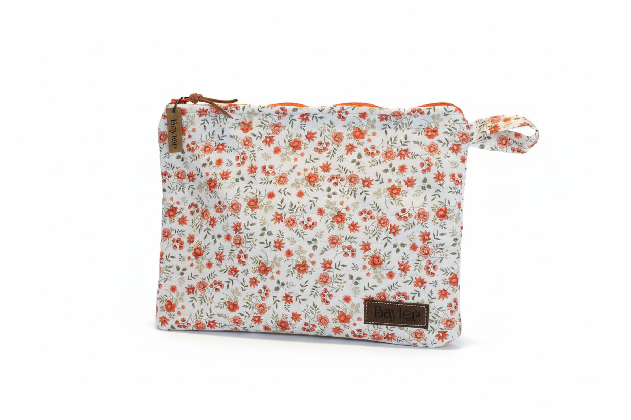 Blazing Flower Flat Zip Bag