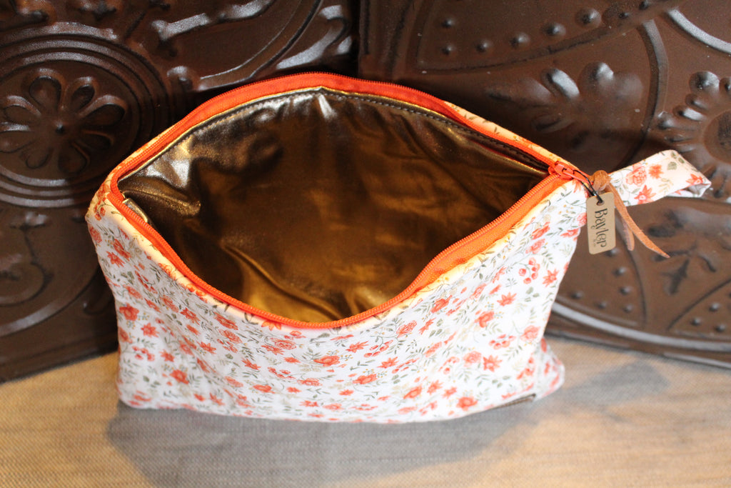 Blazing Flower Flat Zip Bag