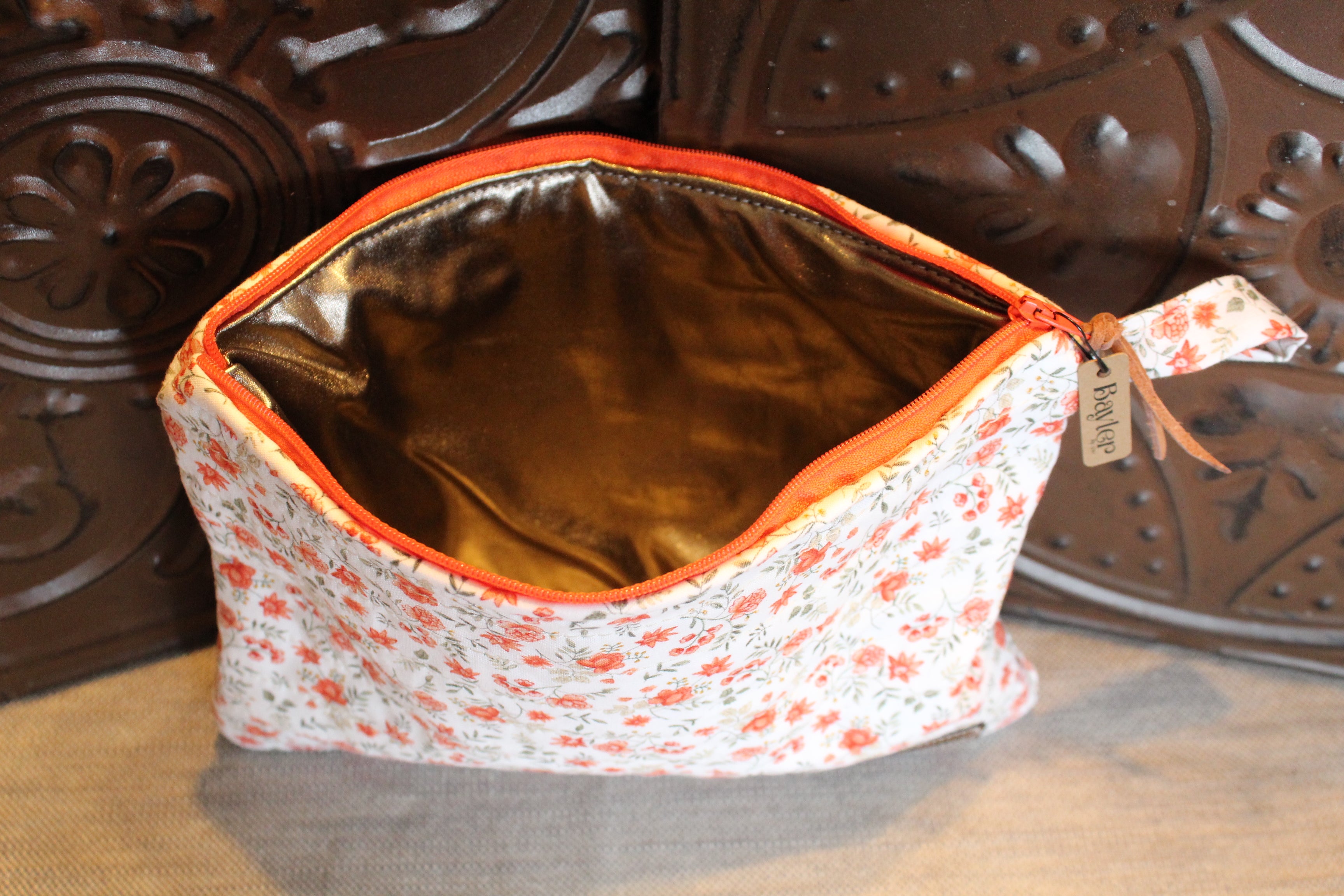 Blazing Flower Flat Zip Bag