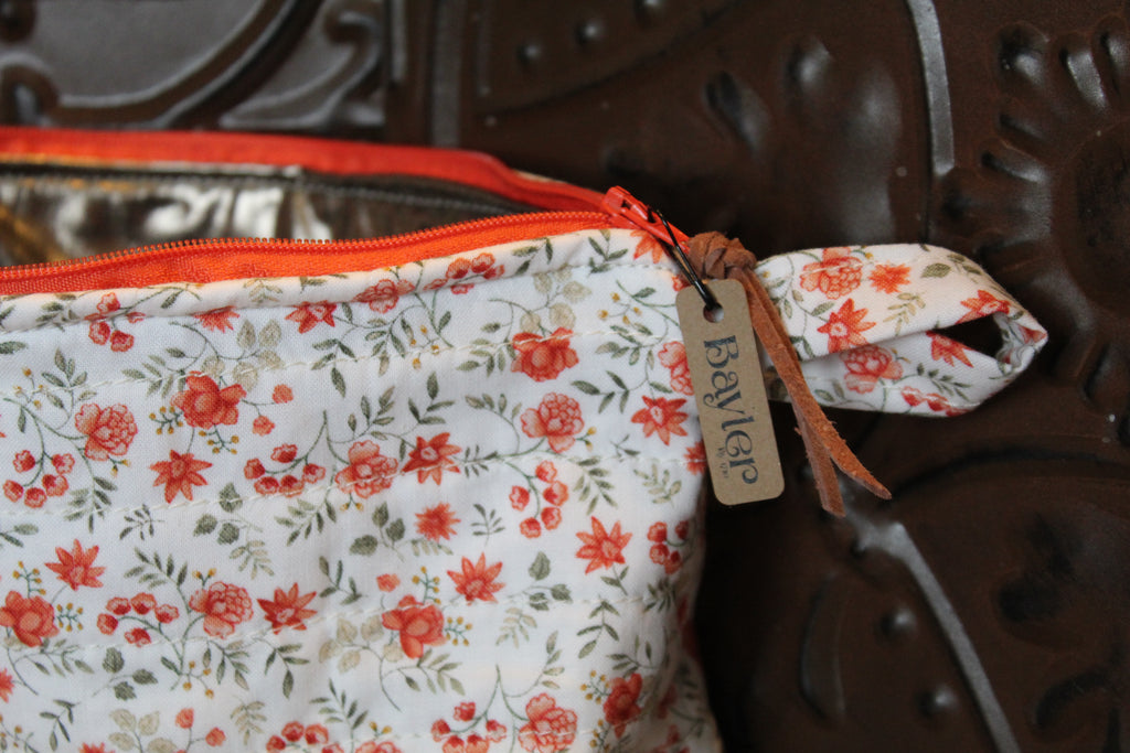 Blazing Flower Flat Zip Bag