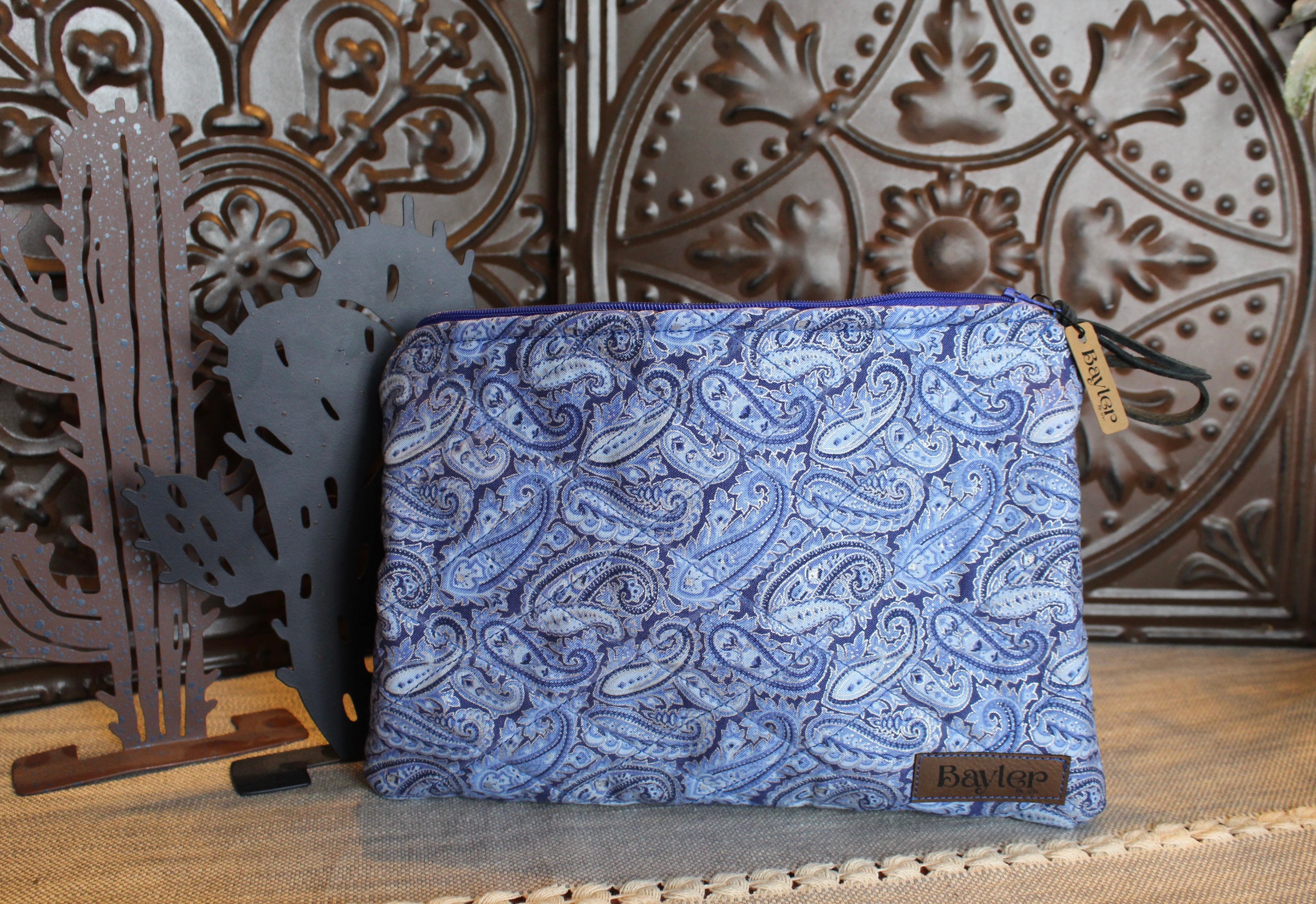 Paisley Flat Zip Bag