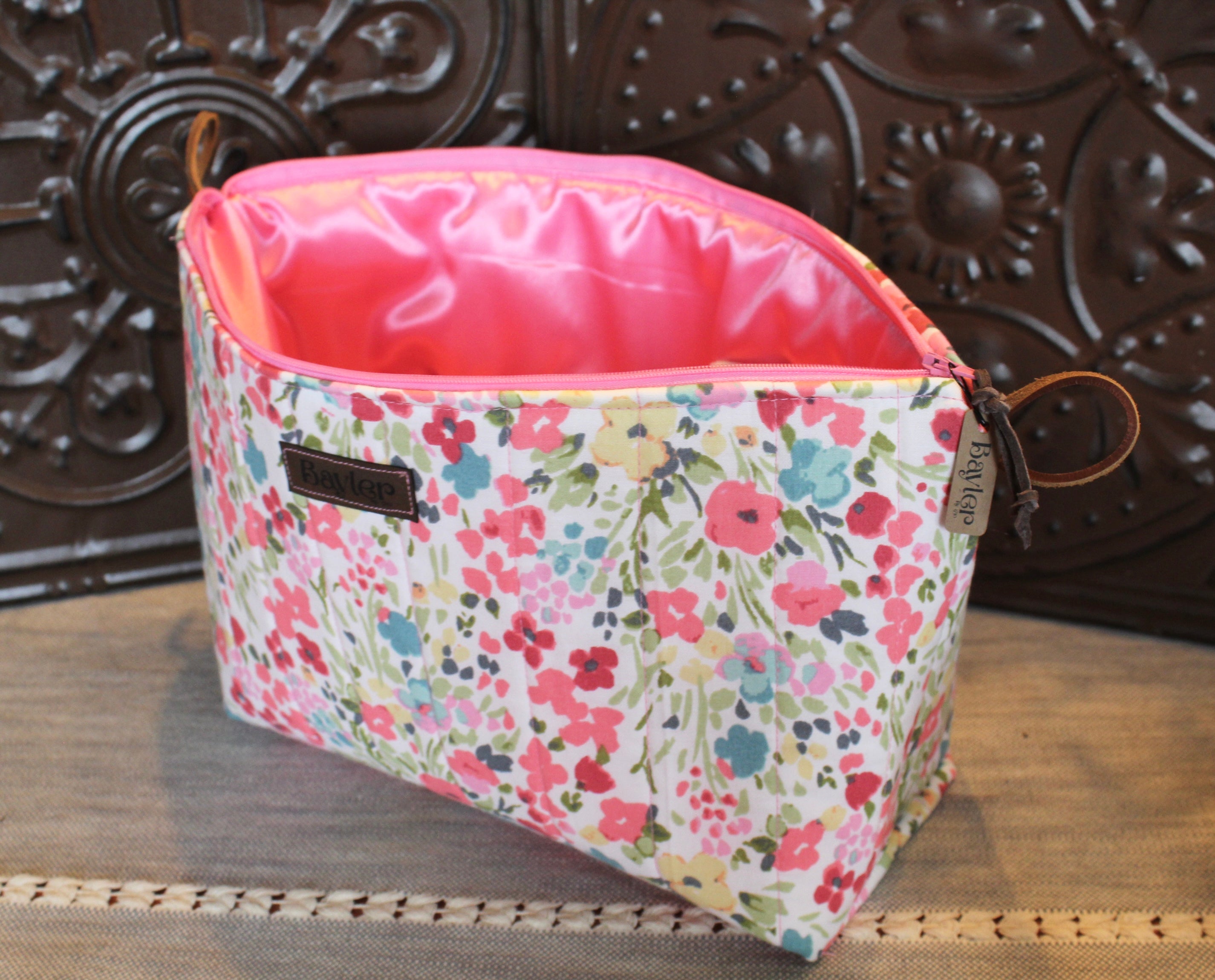 Watercolor Flower XL Makeup Bag