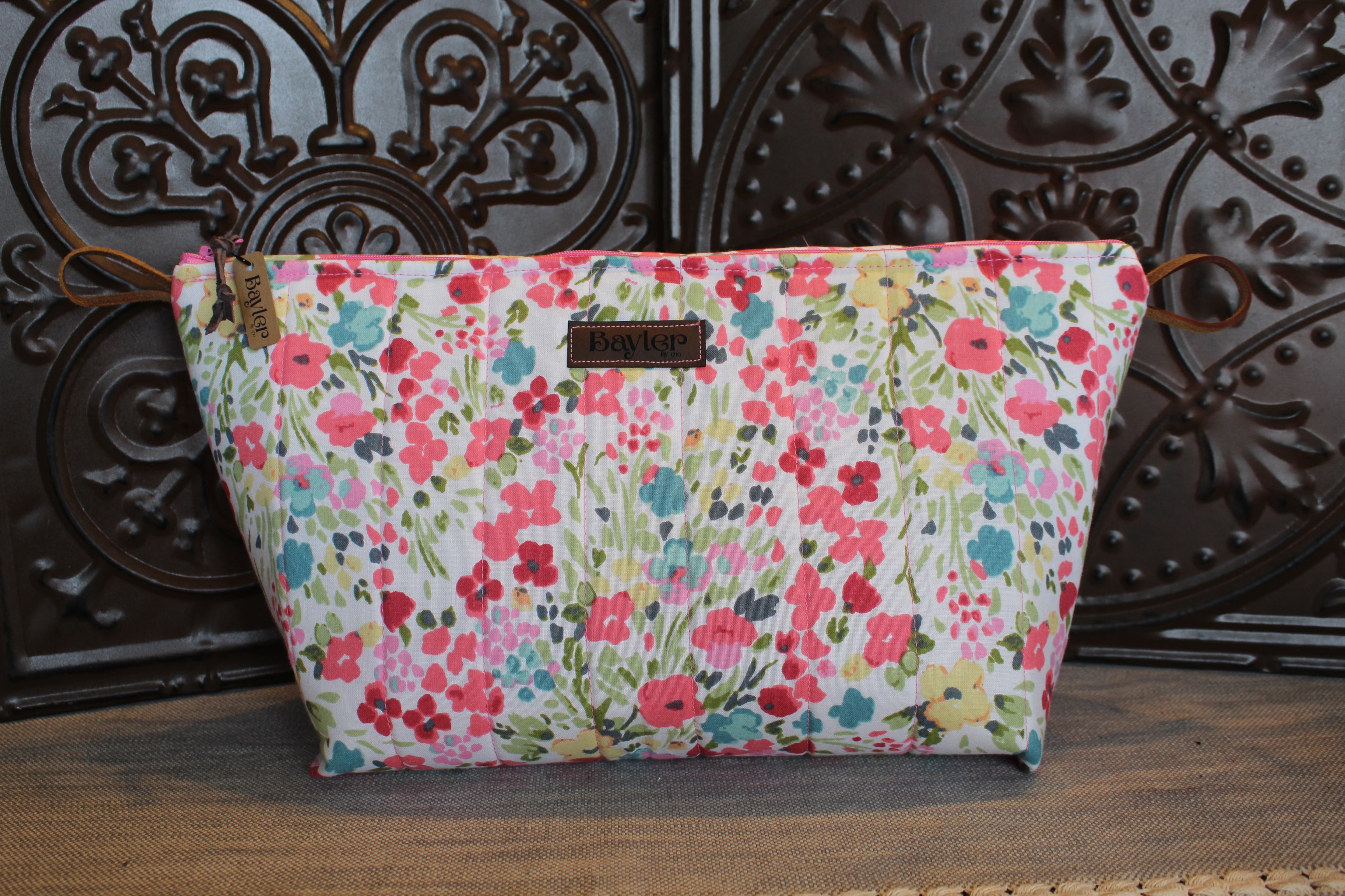 Watercolor Flower XL Makeup Bag