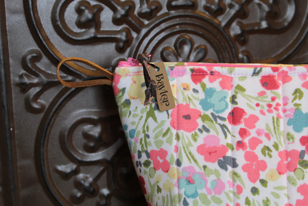 Watercolor Flower XL Makeup Bag