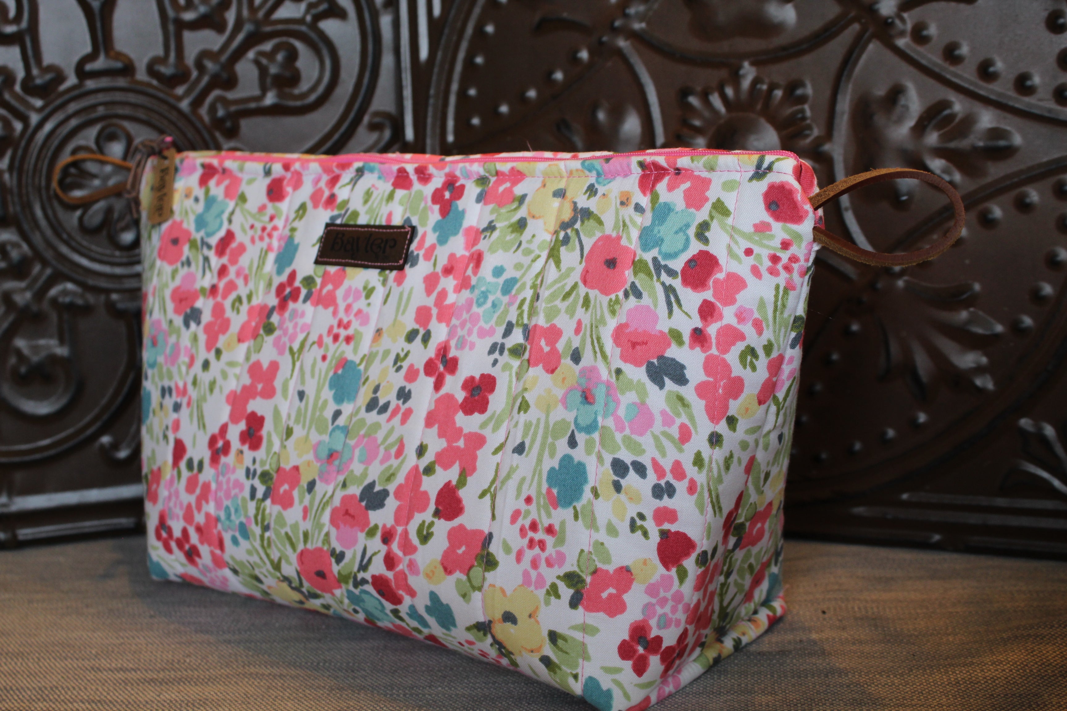 Watercolor Flower XL Makeup Bag