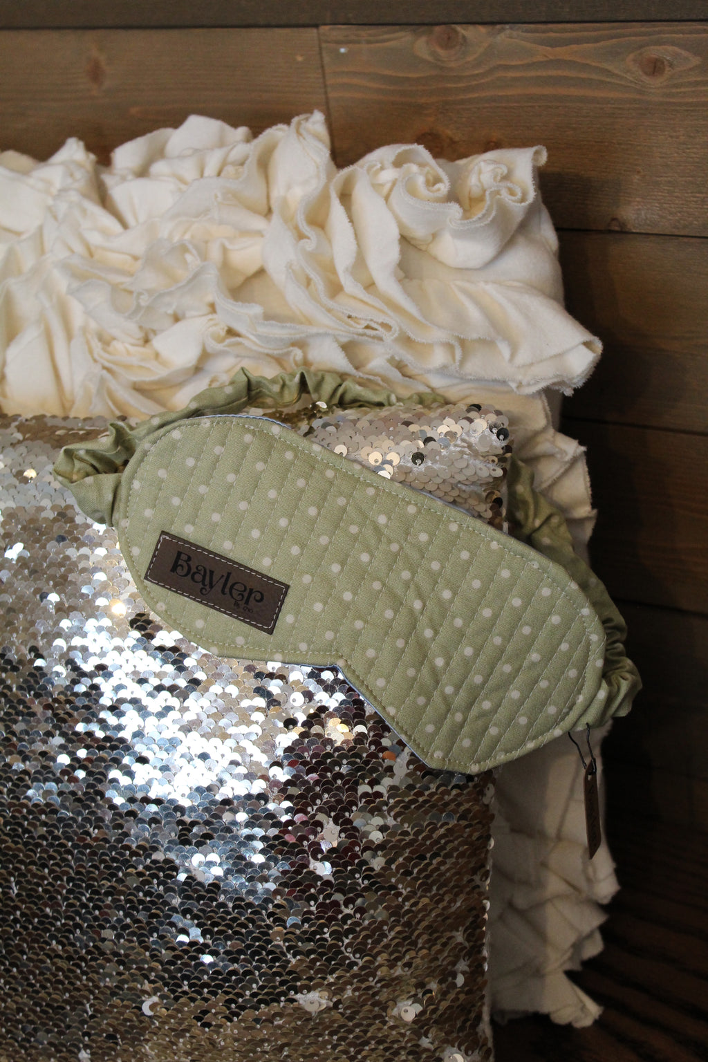 Polka Sage Eye Mask