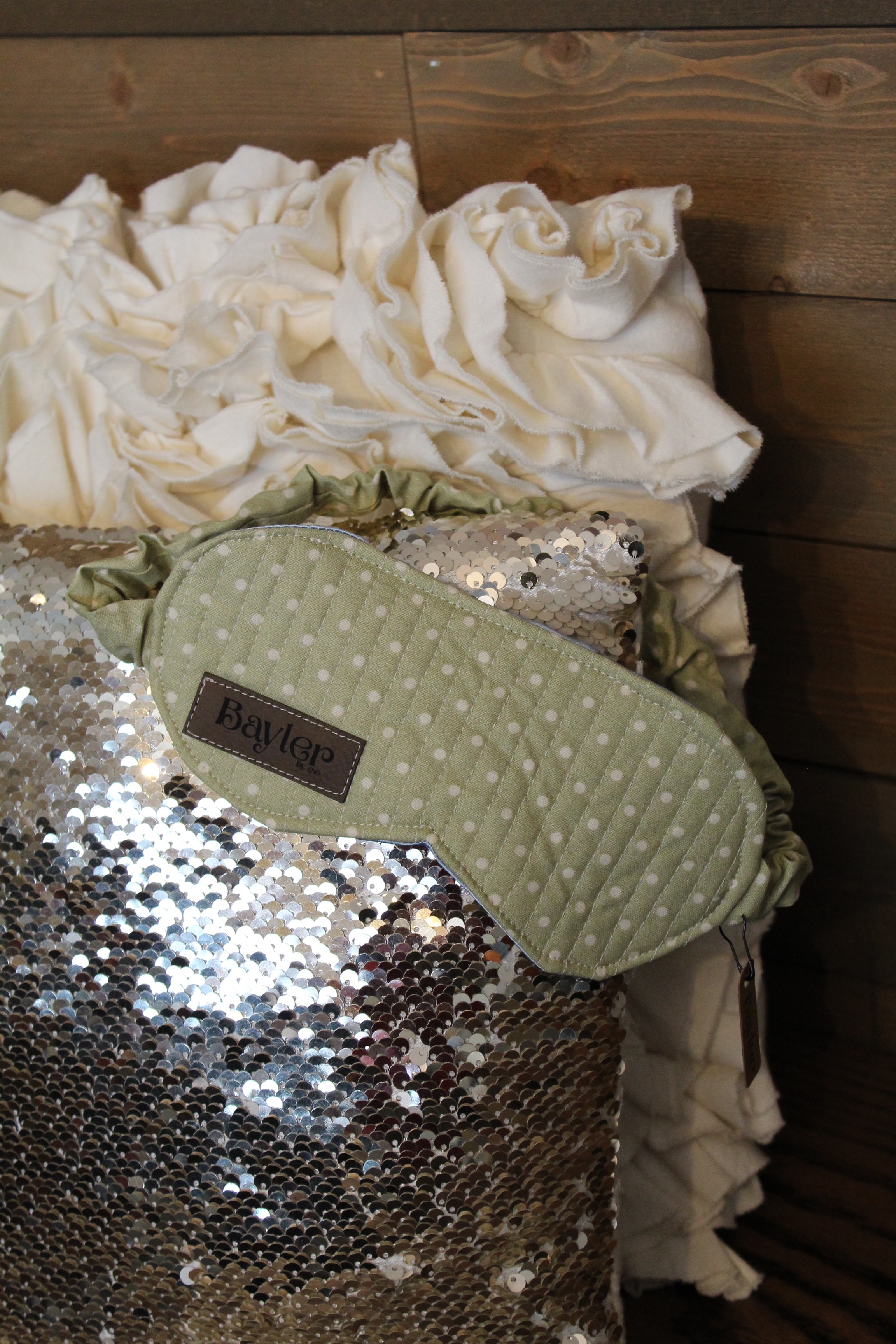 Polka Sage Eye Mask