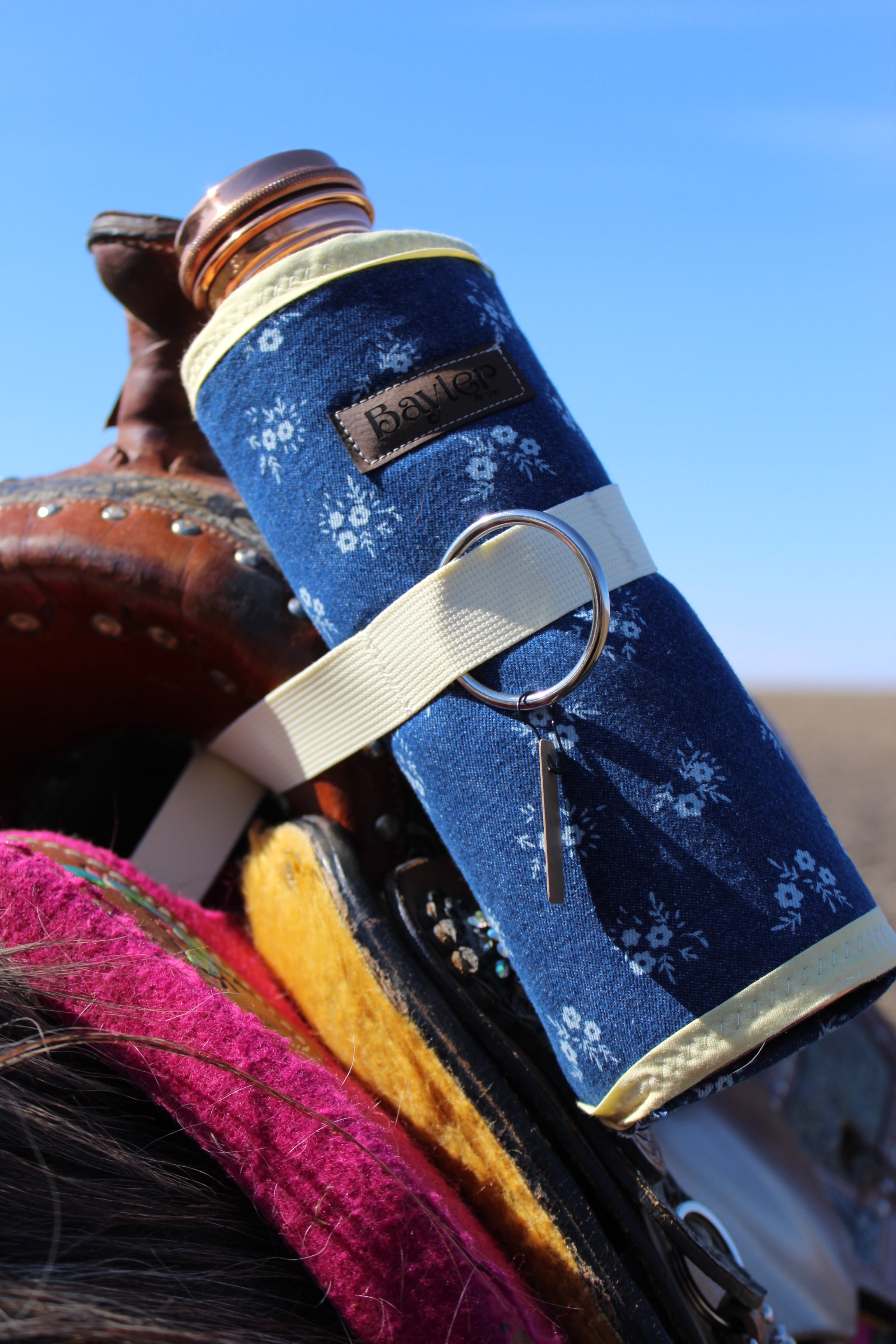 Midnight Flower Saddle Water Bottle Holder