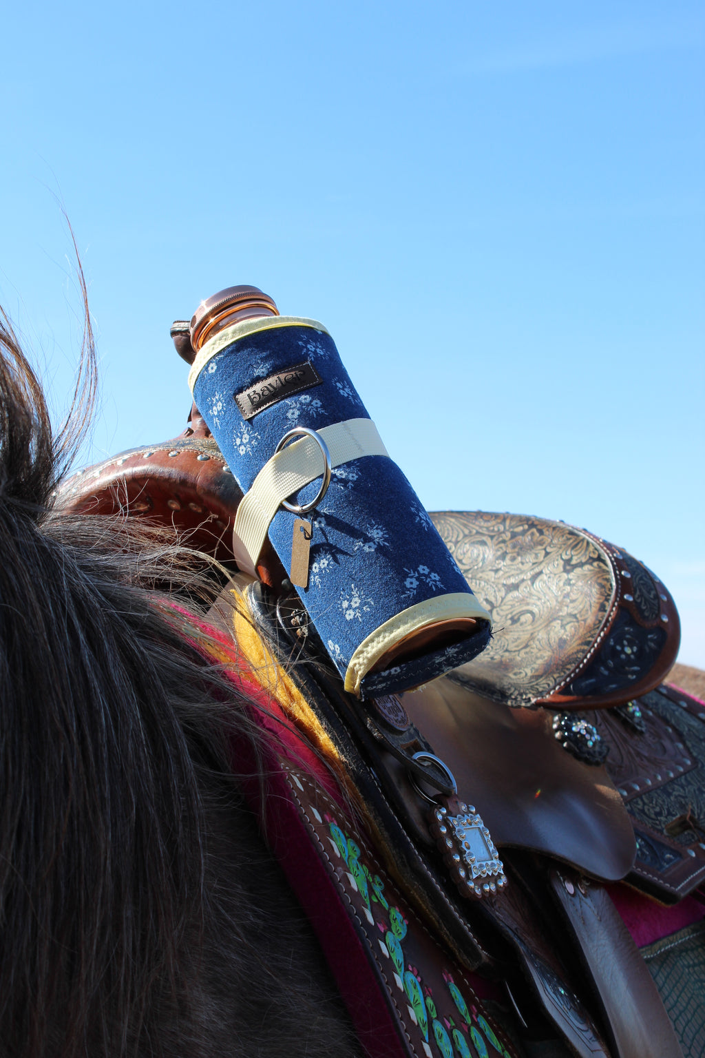 Midnight Flower Saddle Water Bottle Holder