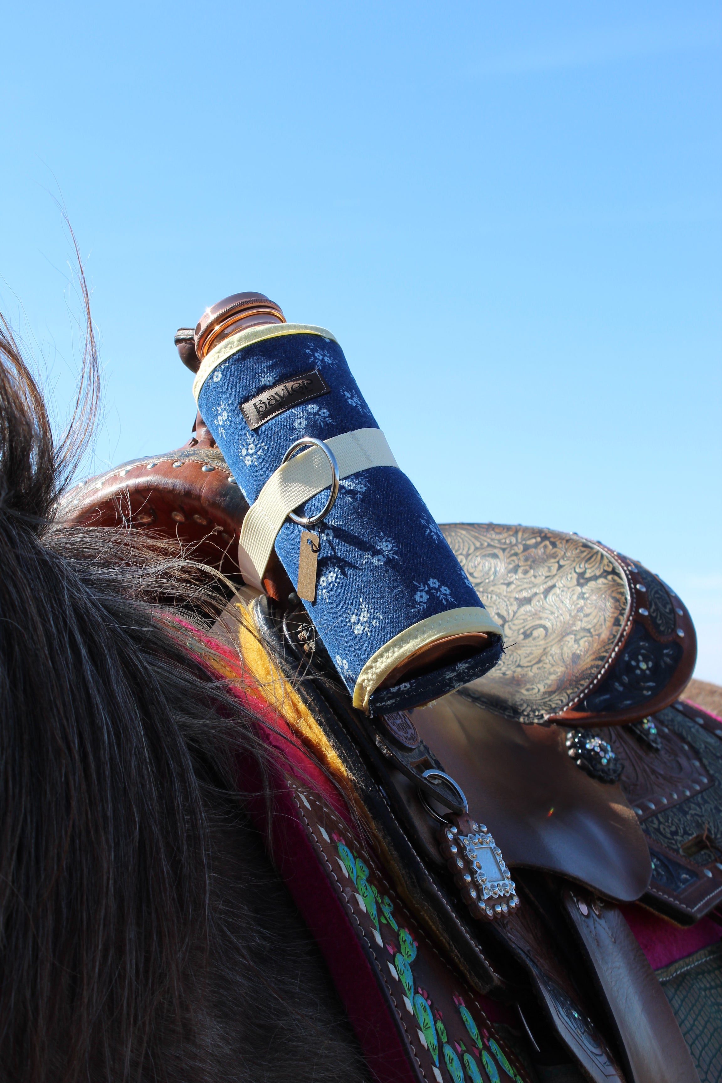 Midnight Flower Saddle Water Bottle Holder