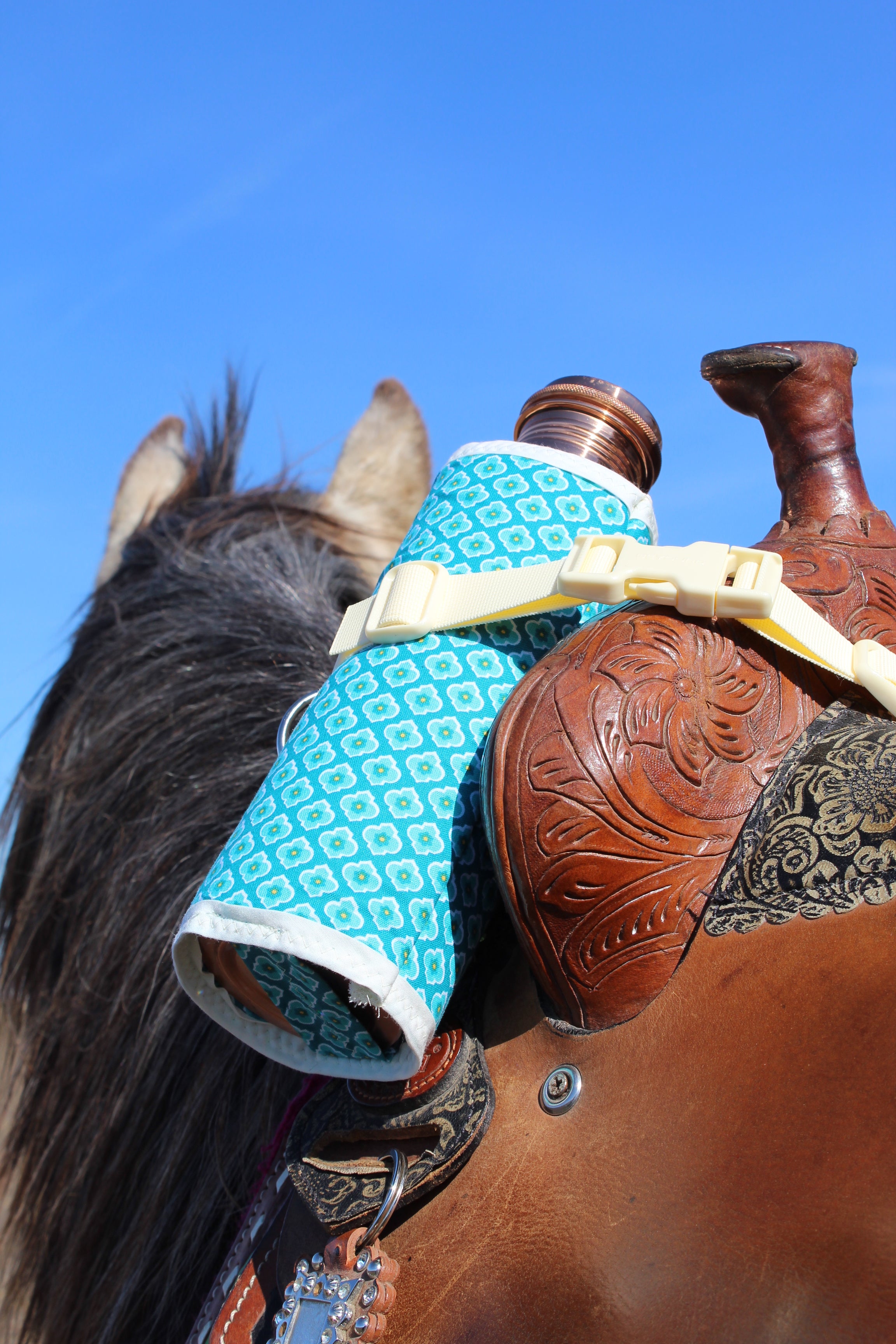 Turquoise Rain Saddle Water Bottle Holder