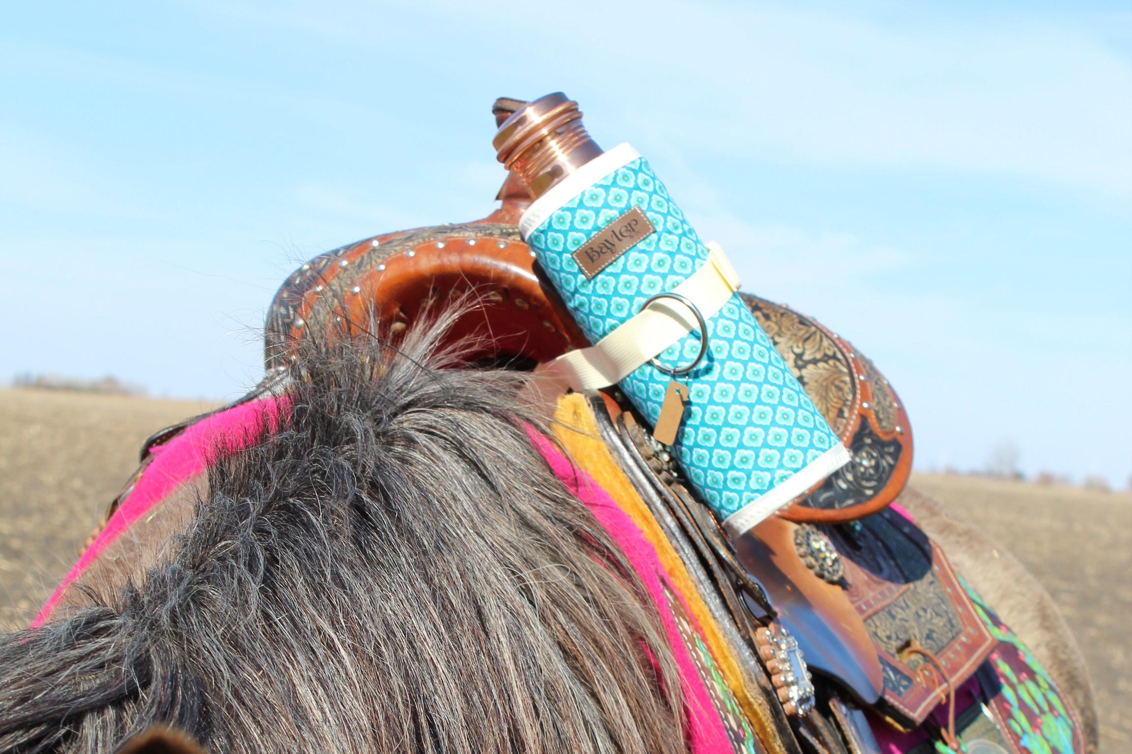 Turquoise Rain Saddle Water Bottle Holder