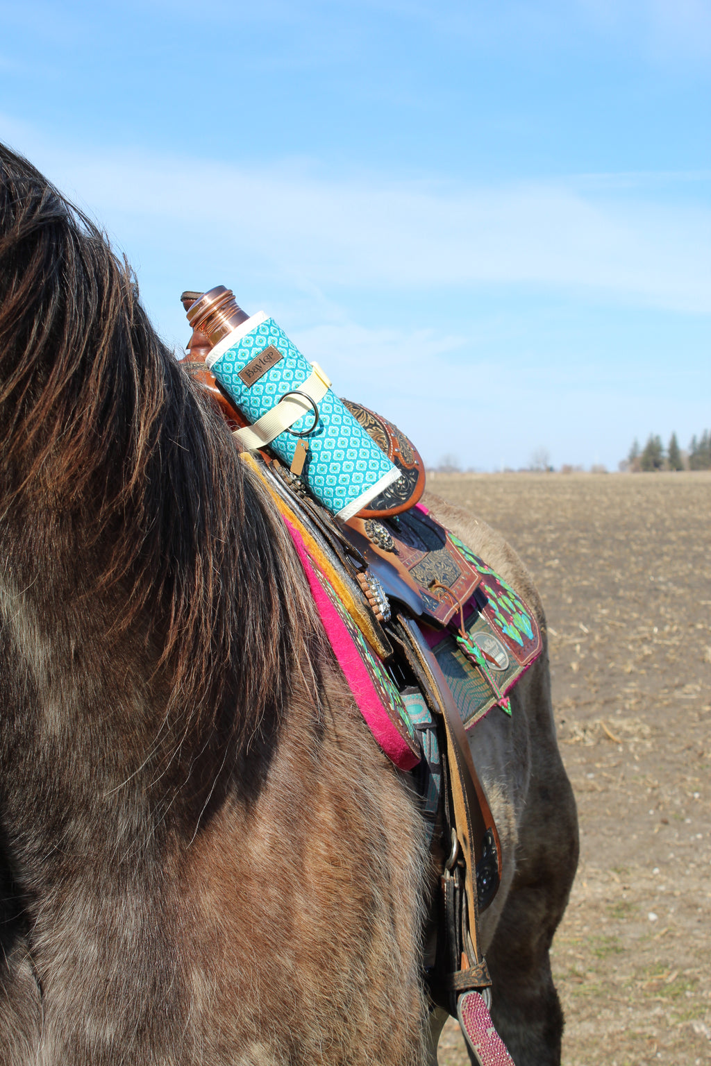 Turquoise Rain Saddle Water Bottle Holder