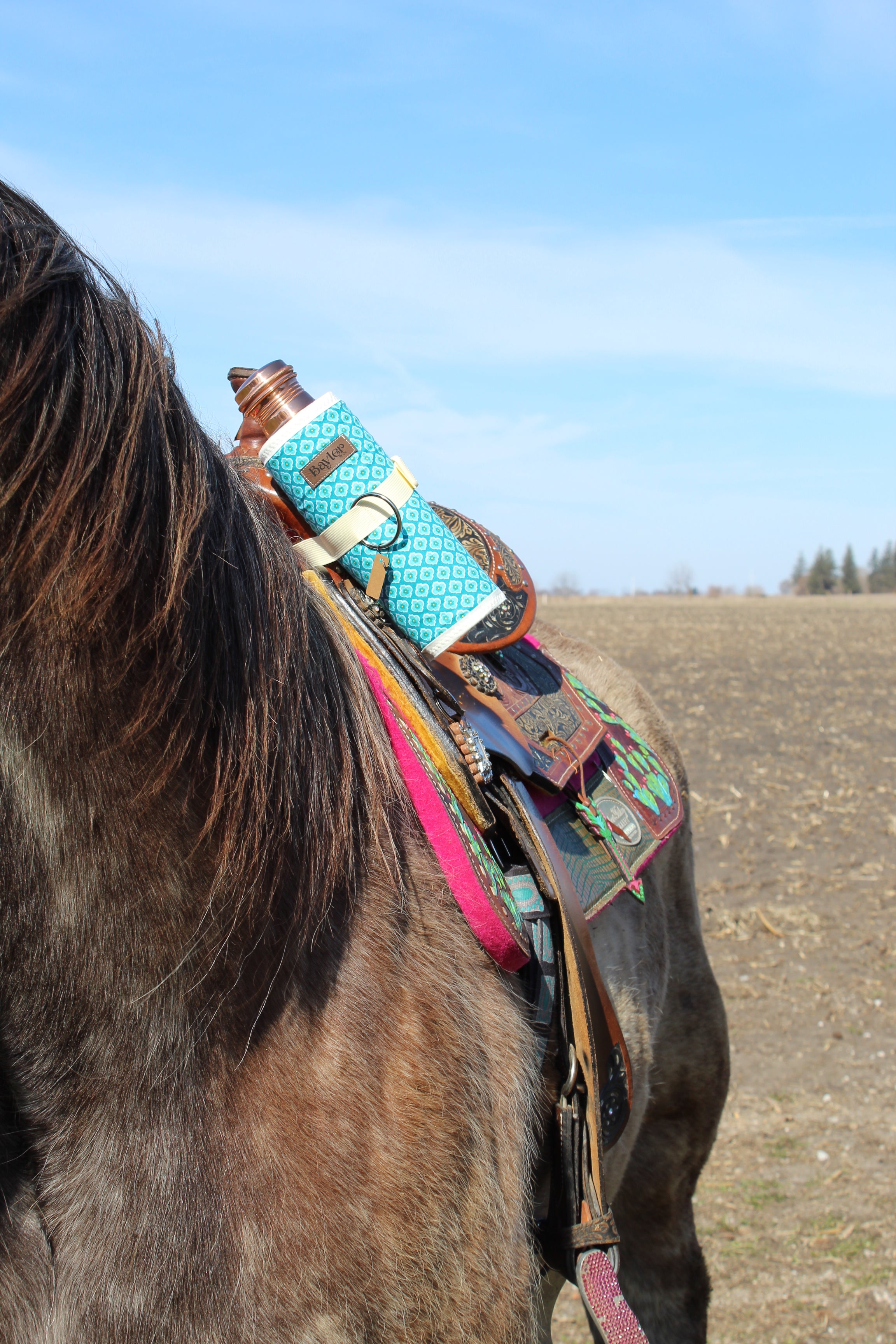 Turquoise Rain Saddle Water Bottle Holder