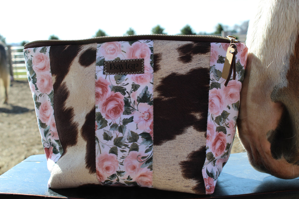 Pink Cow Flower Pouch