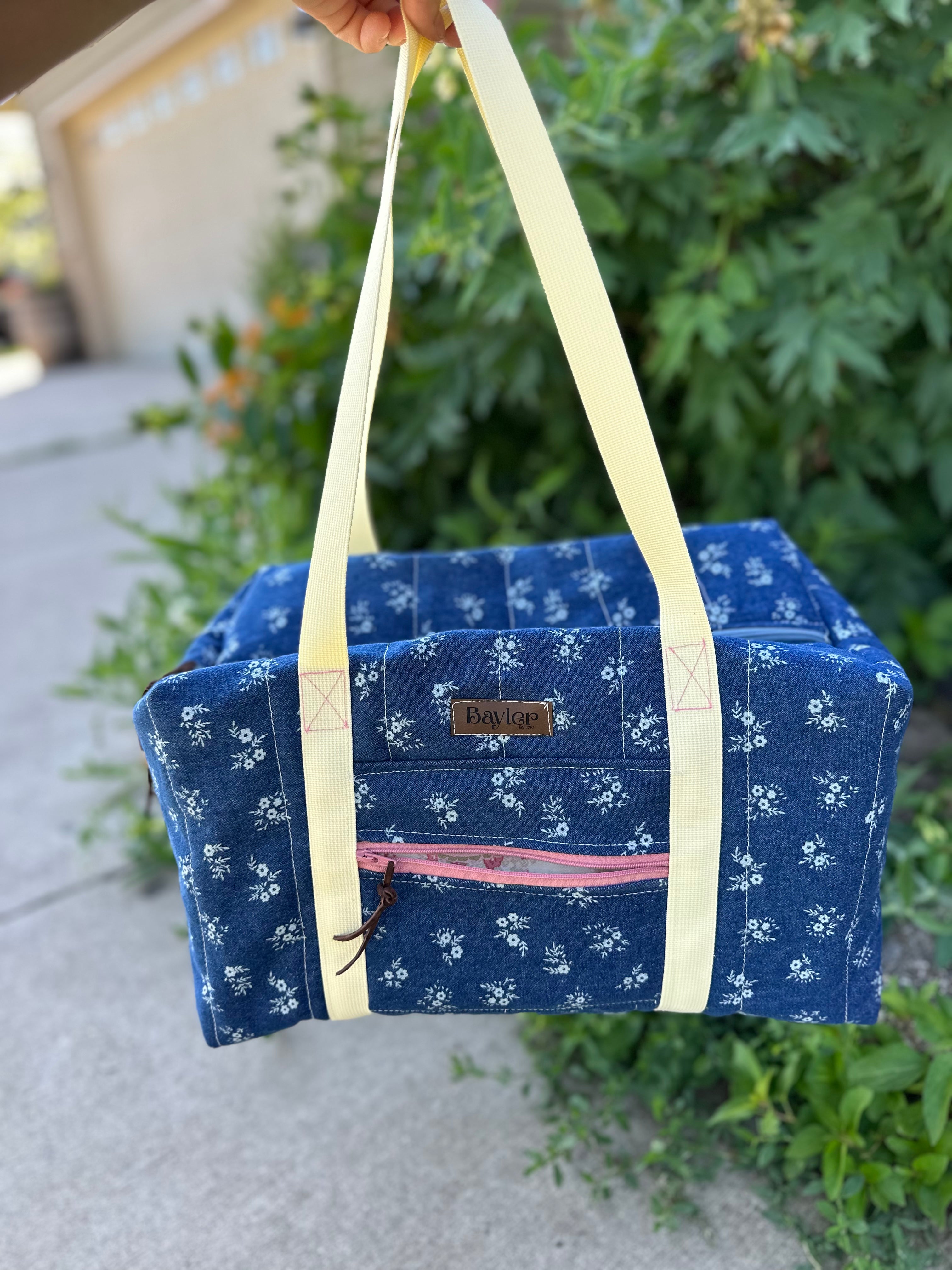 Denim Flower Duffle