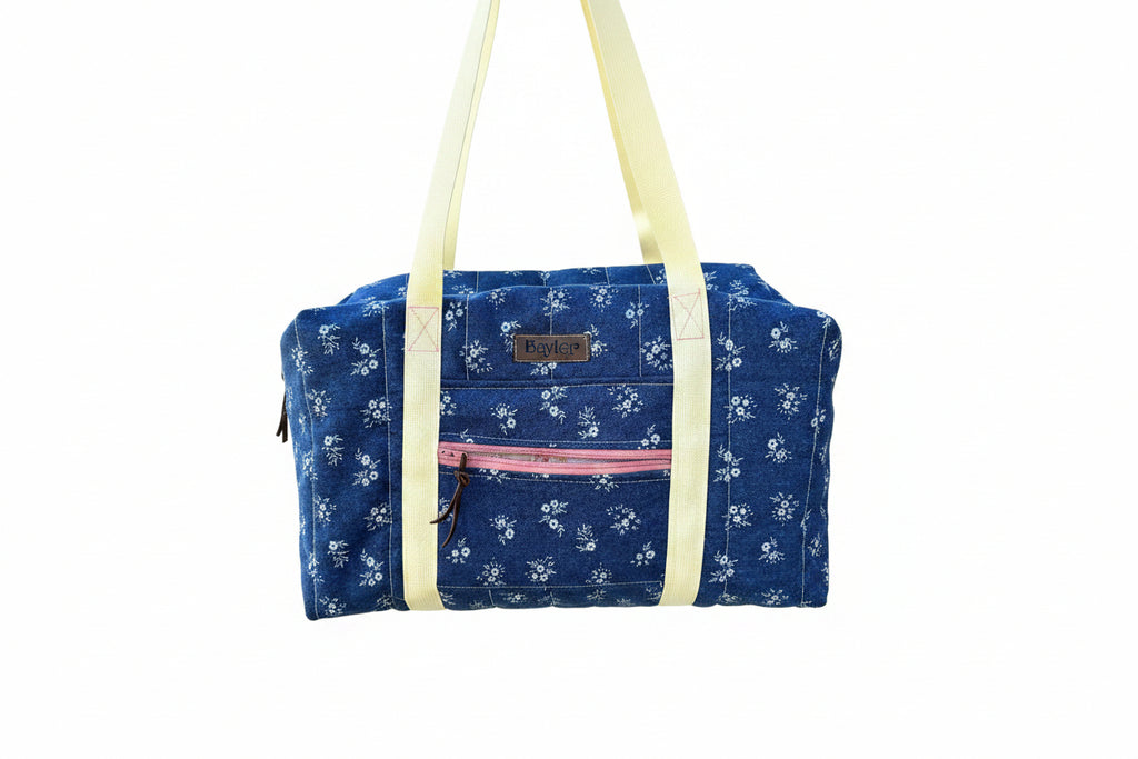 Denim Flower Duffle