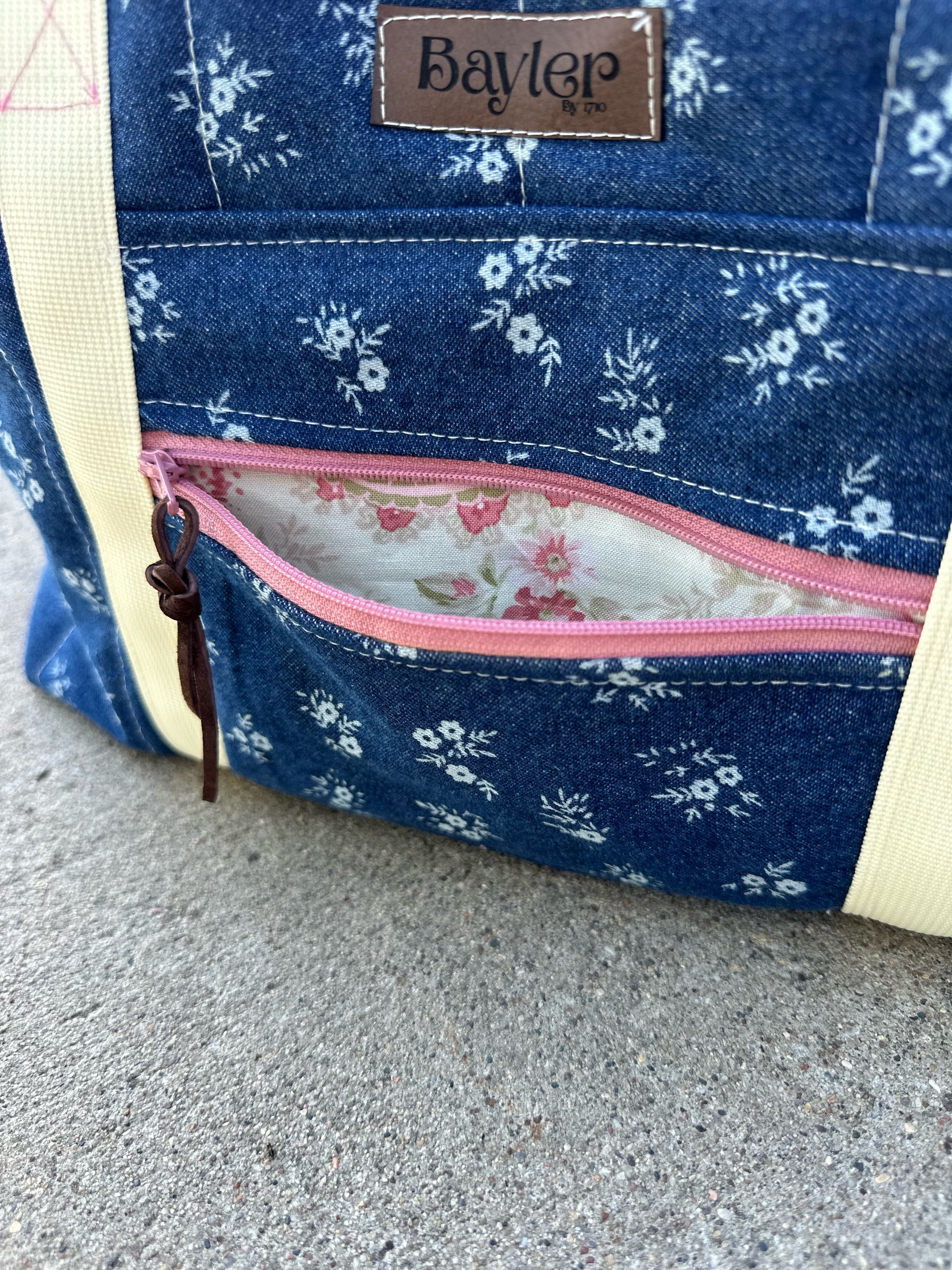 Denim Flower Duffle