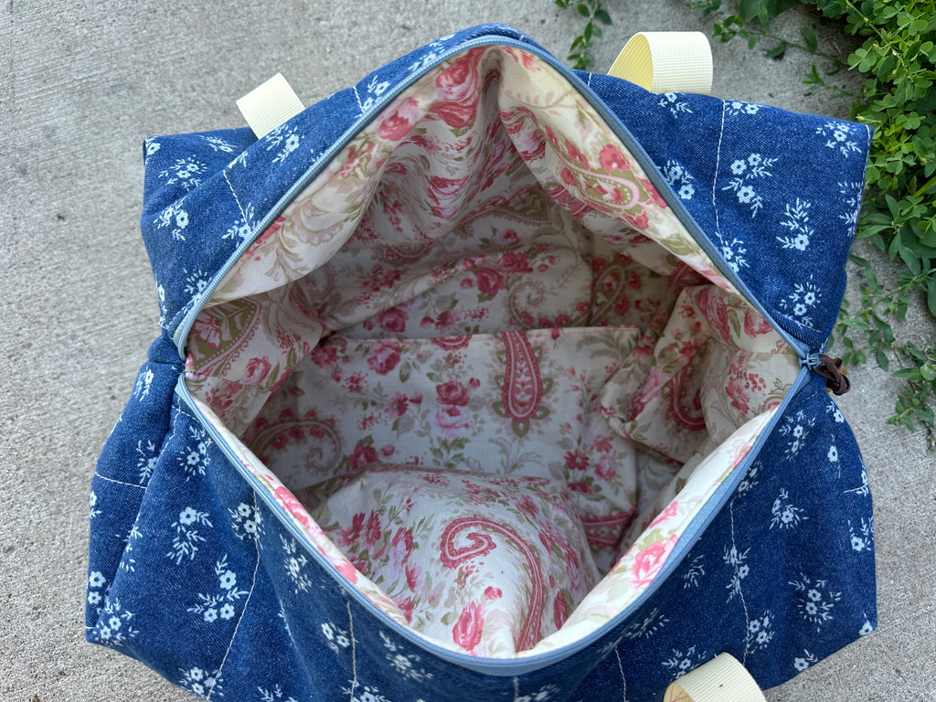 Denim Flower Duffle