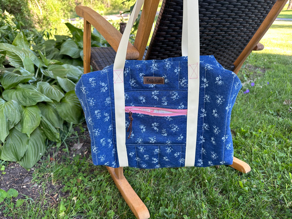 Denim Flower Duffle