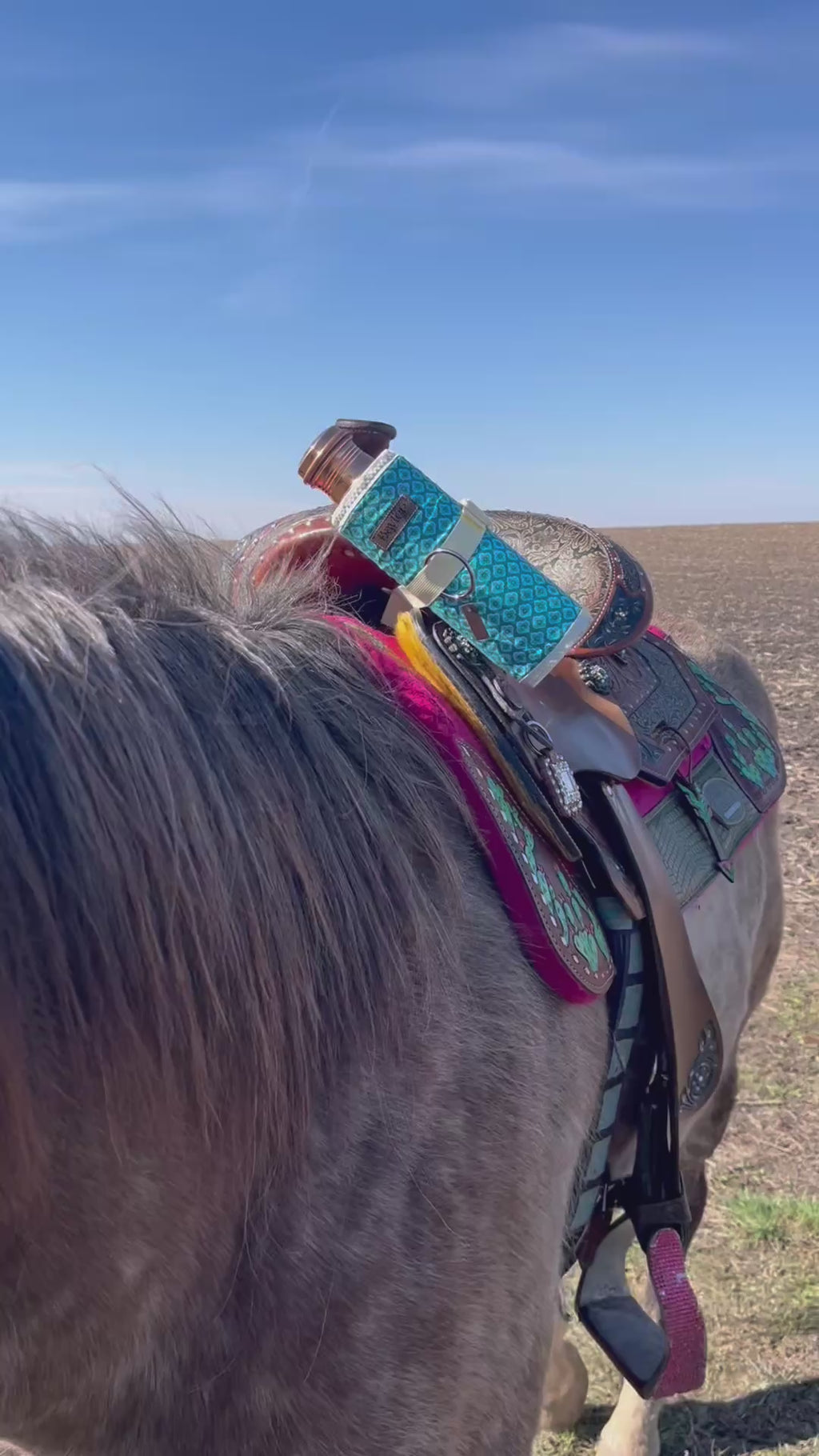 Turquoise Rain Saddle Water Bottle Holder